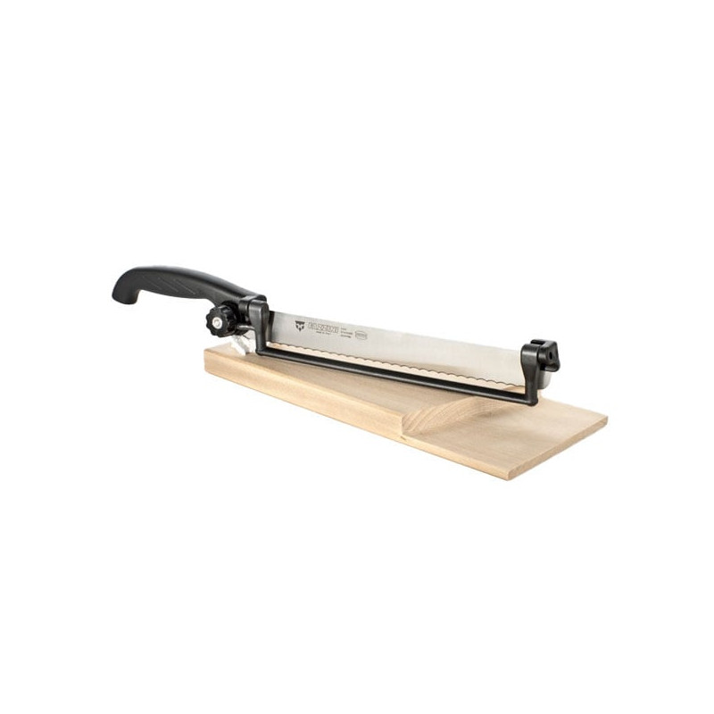 Coltello pane fazzini regolabile 24cm con tagliere legno 30x12cm