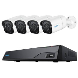 Kit videosorveglianza reolink 5mp con 4 telecamere a tubo/hdd 2tb