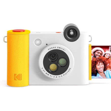 Fotocamera kodak smile+ con stampante istantanea per foto bianco/giallo
