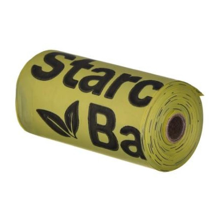 Sacchetti starch bag per escrementi di cane giallo 15pz [159597]