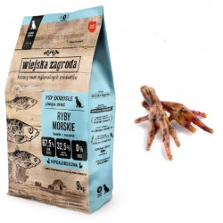 Cibo secco wiejska zagroda patatine di pesce di mare m per cani 9kg