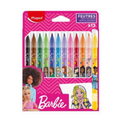 Pennarelli maped barbie punta media per colorare 12pz [845418]