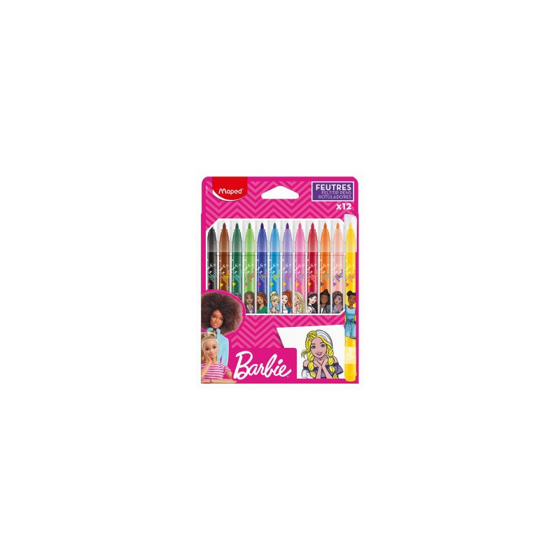 Pennarelli maped barbie punta media per colorare 12pz [845418]