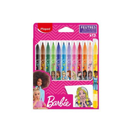 Pennarelli maped barbie punta media per colorare 12pz [845418]