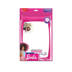 Kit ardesia maped licenza barbie con porta accessori/pennello/pennarello/bianco/rosa