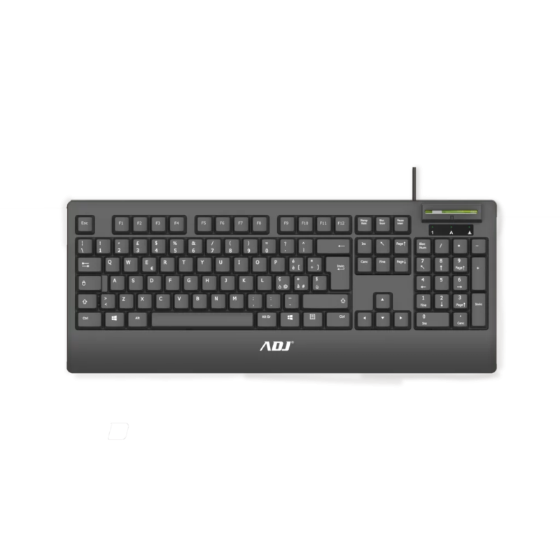 Tastiera usb adj con lettore smart card integrato/qwerty/113 tasti/cavo