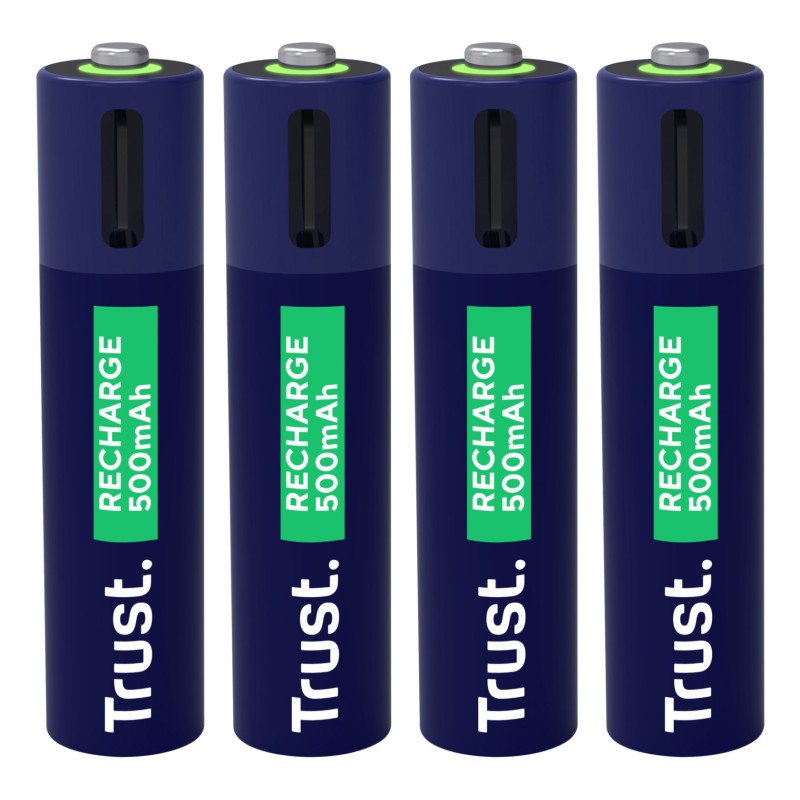 Batterie ricaricabili trust 25671 aaa 500mah usb-c blu/verde