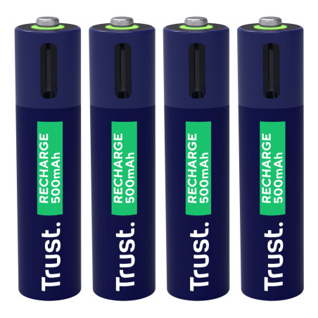 Batterie ricaricabili trust 25671 aaa 500mah usb-c blu/verde