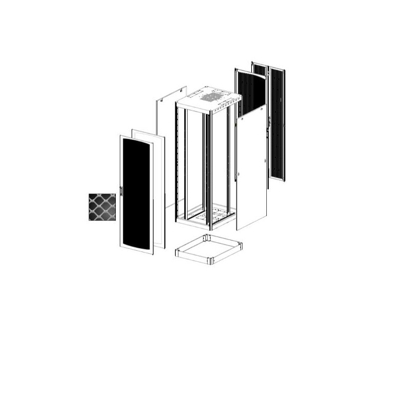 Armadio rack tecnosteel 1000 f8142n a pavimento 19'' 42u