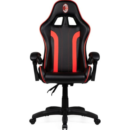 Sedia da gioco qubick ac milan devils max 150kg nero/rosso [sgpn0002]