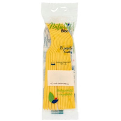 Forchette natural bibo in plastica giallo 15pz [6641903]