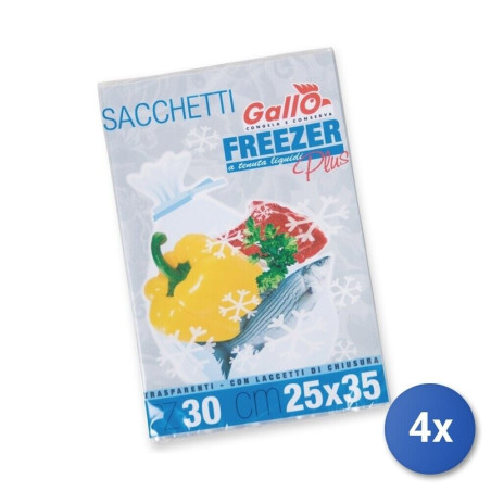 Set di sacchetti freezer gallo normali 25x35cm trasparente 30pz