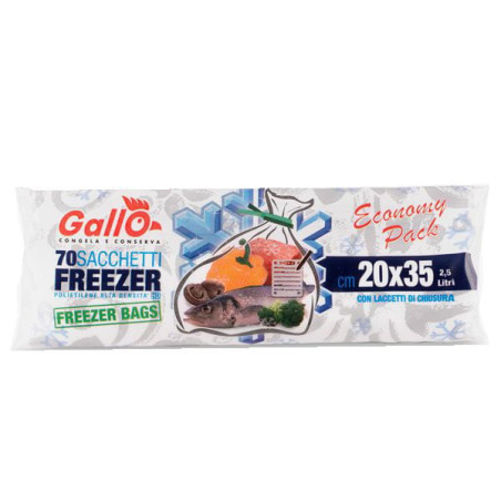 Rotolo sacchetti gallo per freezer 30x40cm trasparente 50pz [152]