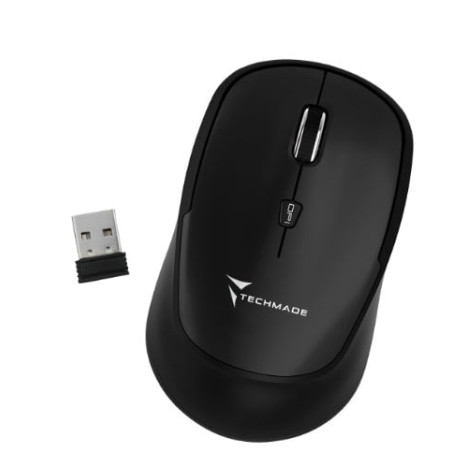 Mouse techmade senza fili ottico 1600dpi nero [tm-xj35-bk]