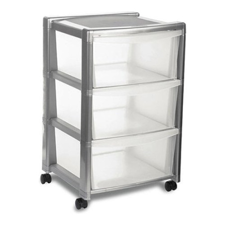 Cassettiera stefanplast 3 cassetti silver 40x40 h.63 [stefanplast]