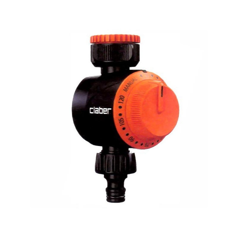 Temporizzatore a rubinetto meccanico claber 8421 con timer nero/rosso