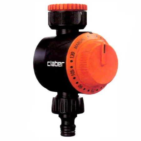 Temporizzatore a rubinetto meccanico claber 8421 con timer nero/rosso