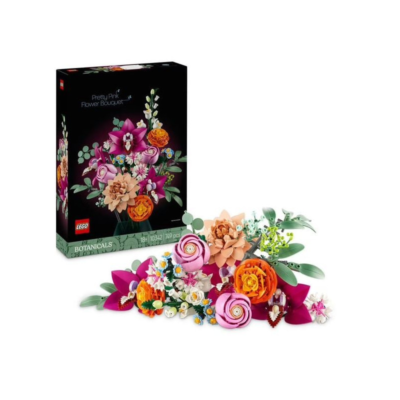 Lego botanicals il grazioso mazzo di fiori rosa multicolore 749pz