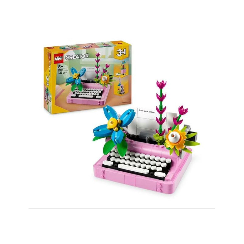 Lego creator macchina da scrivere con fiori multicolore 363pz [31169]
