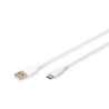 Cavo dati/ricarica digitus usb tipo a/usb tipo c s/s 2m usb 2.0/60w/bianco