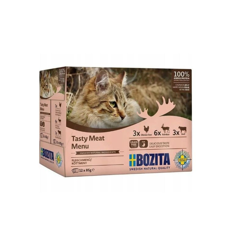 Cibo umido bozita multibox tasty meat 12x85g
