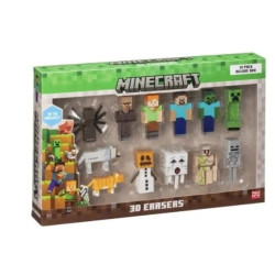 Pmi kids world gomme minecraft 3d 4.82cm multicolore 12pz [mc4080]