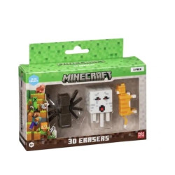 Pmi kids world gomme minecraft 3d 4.82cm multicolore 3pz [mc4021a]
