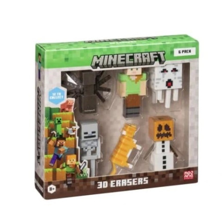 Pmi kids world gomme minecraft 3d 4.82cm multicolore 6pz [mc4060b]