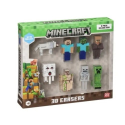 Pmi kids world gomme minecraft 3d 4.82cm multicolore 8pz [mc4070a]