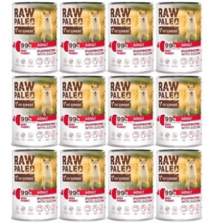 Cibo umido vet expert raw paleo duoprotein : manzo e coniglio per