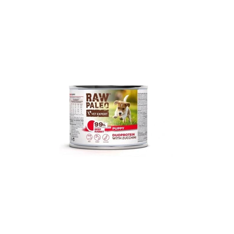 Cibo umido vet expert raw paleo manzo e coniglio puppy per cuccioli