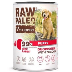 Cibo umido vet expert raw paleo duoprotein manzo e coniglio per cani