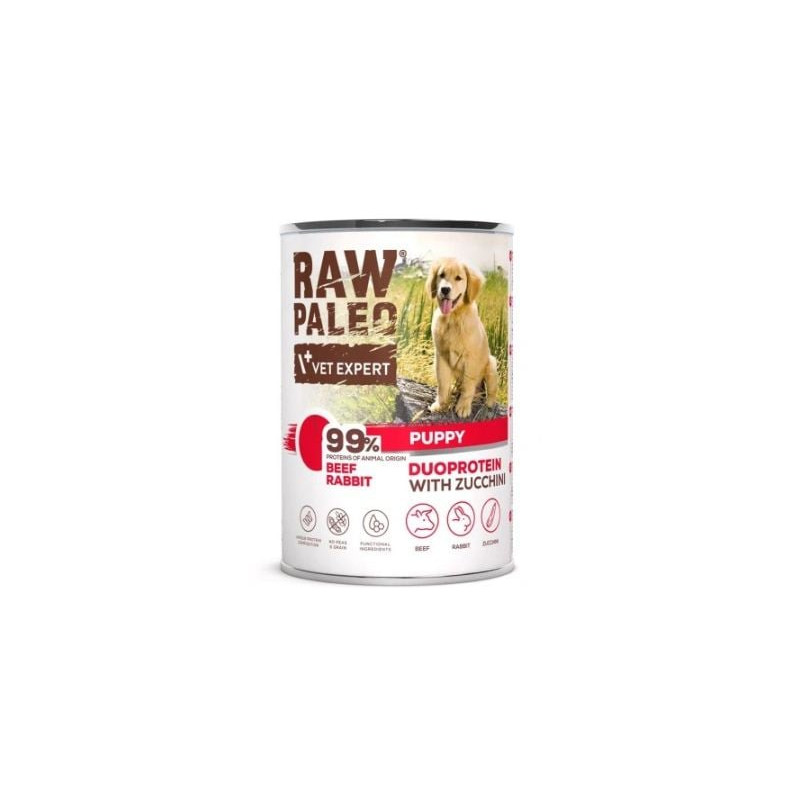 Cibo umido vet expert raw paleo duoprotein manzo e coniglio per cani