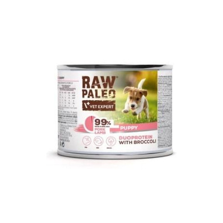 Cibo umido vetexpert raw paleo duoprotein con carne di maiale/agnello