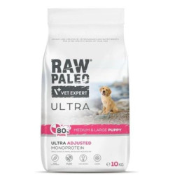 Cibo secco vetexpert raw paleo ultra pork medium e large puppy maiale
