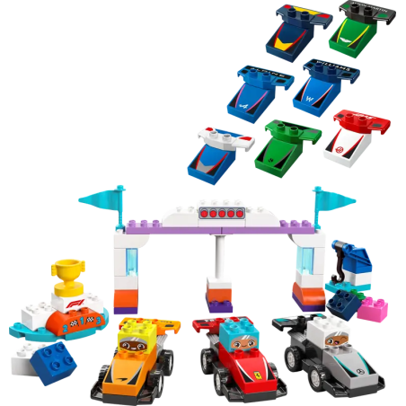 Lego duplo citta' 10445 auto da corsa e piloti team f1 70pz multicolore