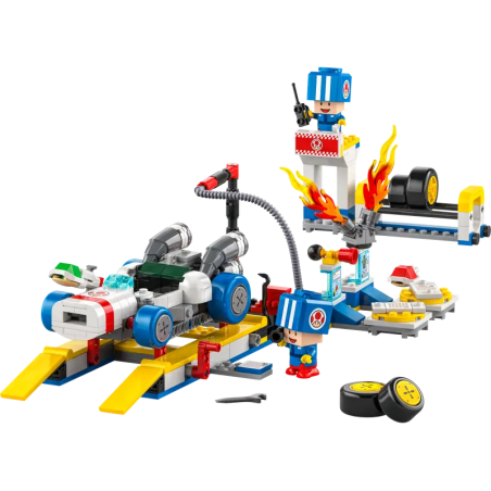 Lego super mario 72035 mario kart: officina di toad 390pz multicolore