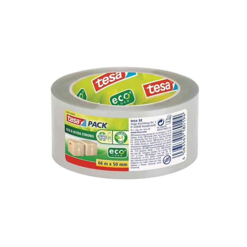 Nastro adesivo da imballaggio tesa eco e ultra strong 50mmx66m trasparente