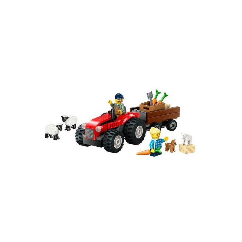 Lego city trattore agricolo con rimorchio 4+ 2figurine rosso/nero