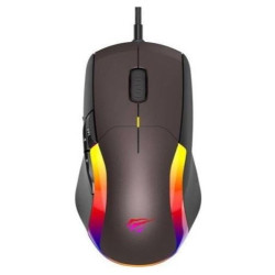 Mouse da gioco havit wireless/rgb/12000dpi/5v/8 pulsanti/cavo 1.6m/marrone