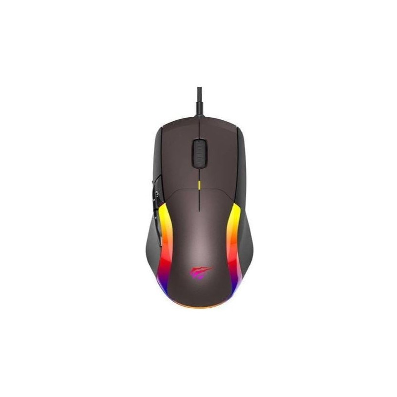 Mouse da gioco havit wireless/rgb/12000dpi/5v/8 pulsanti/cavo 1.6m/marrone