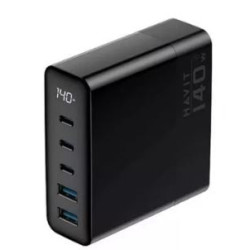 Caricabatteria da viaggio havit 100-240v 140w nero [ucle004 eu]