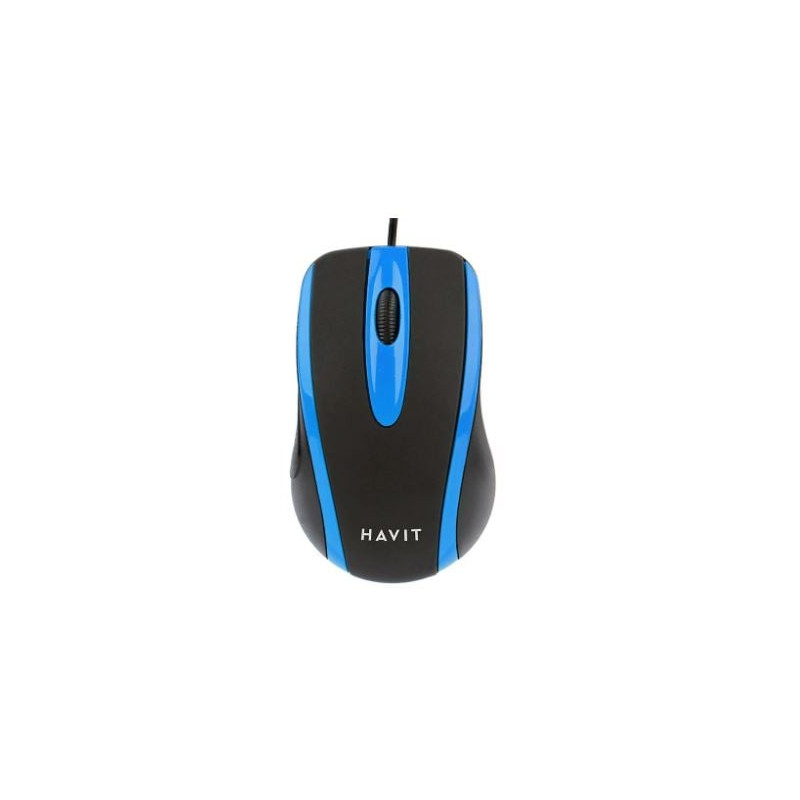 Mouse havit ms753 senza fili ottico 1000dpi nero/blu [hv-ms753]