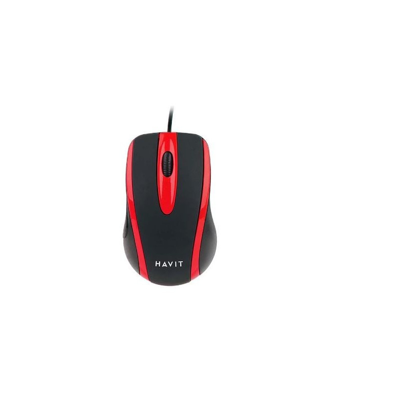 Mouse havit ms753 senza fili ottico 1000dpi nero/rosso [hv-ms753]