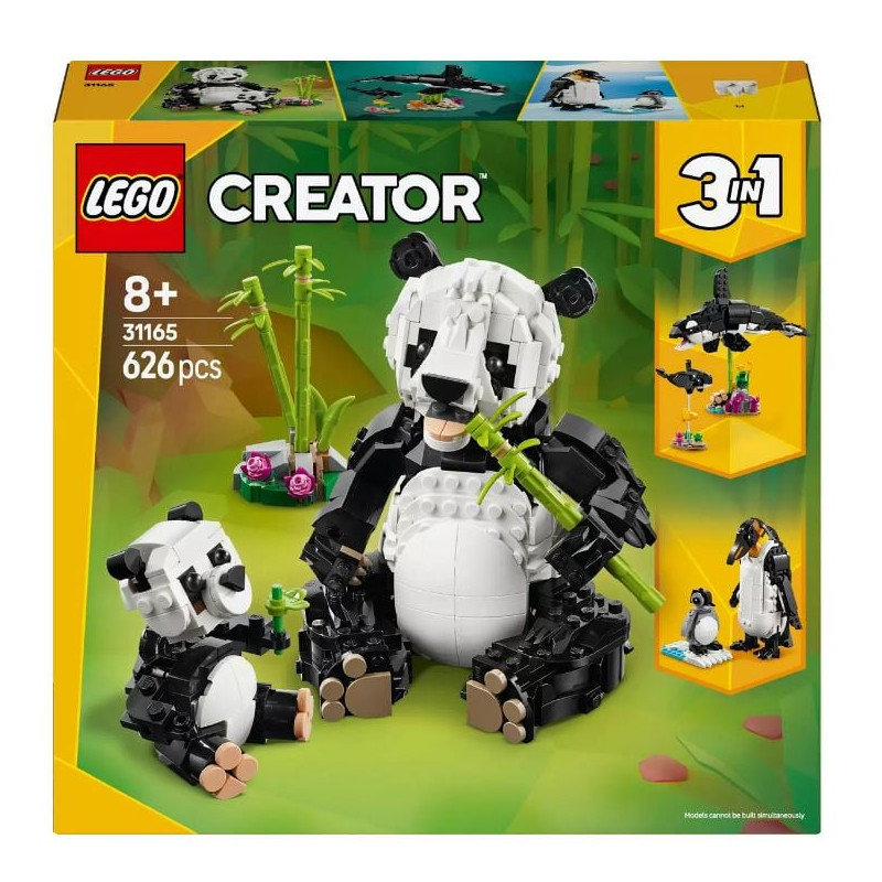 Lego creator animali selvatici la famiglia dei panda multicolore