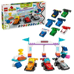 Lego duplo auto da corsa e piloti di un team di f1 multicolore 70pz