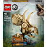 Lego jurassic world fossili di dinosauro teschio di triceratopo multicolore