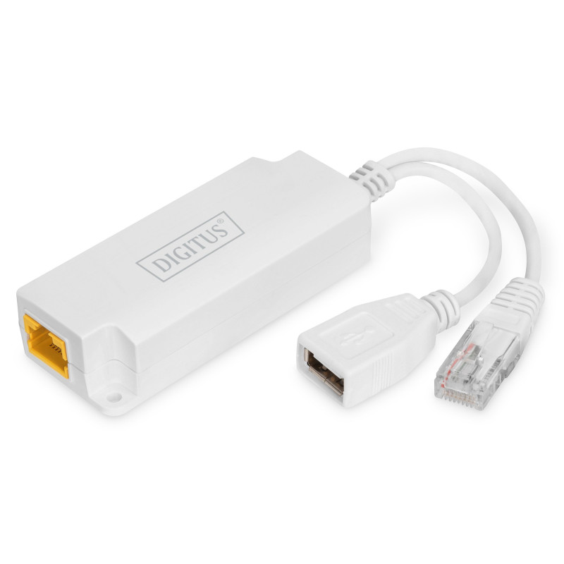 Splitter poe digitus usb-a 5v 2.5a 10/100mbit bianco [dn-95208]