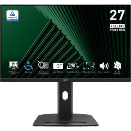 Monitor led 27" msi pro mp275pg full hd 1920x1080 1ms classe