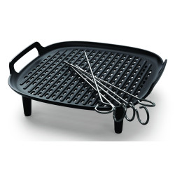 Set grill philips per airfryer 6.2l carne e verdure nero [hd9946/00]